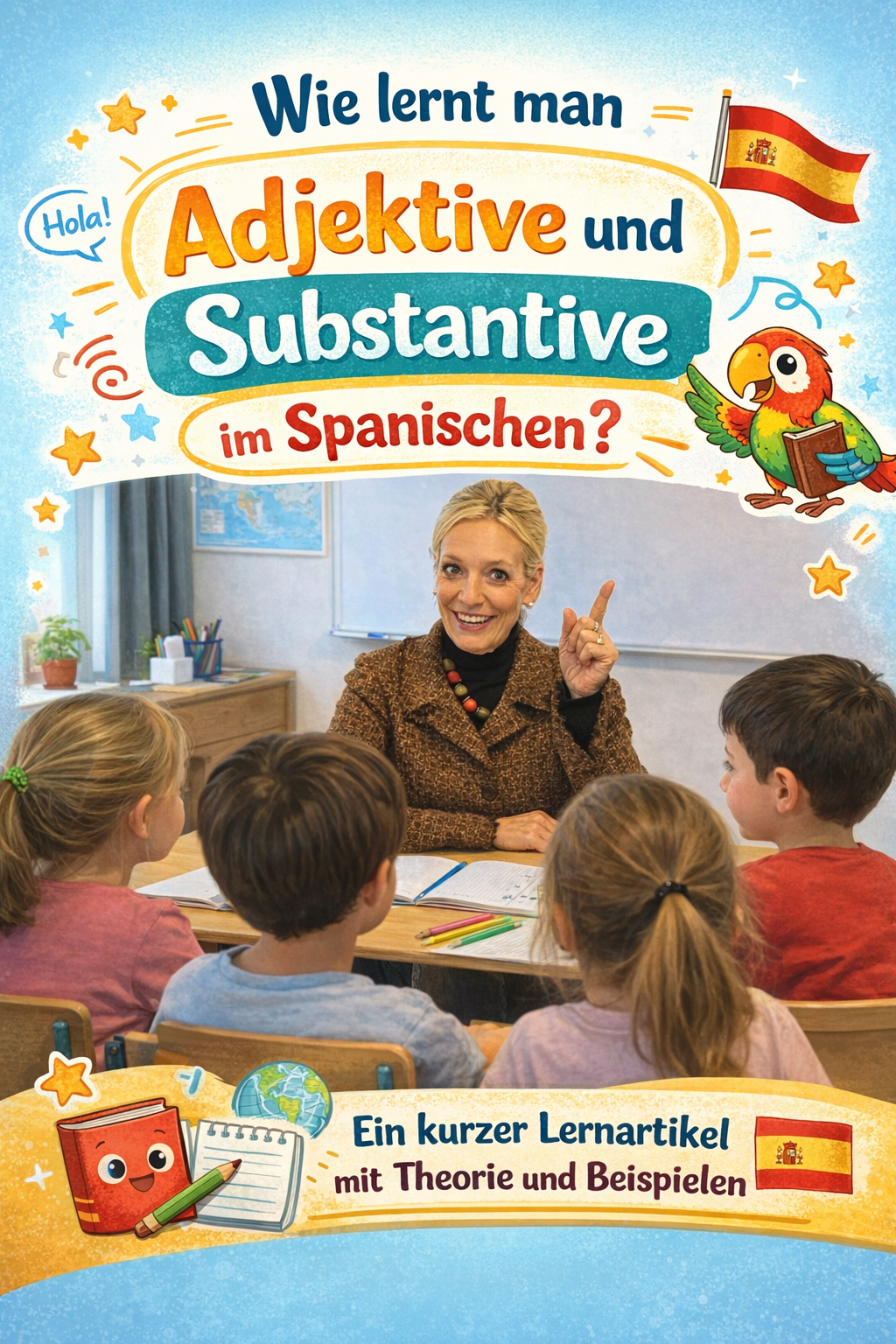 Wie lernt man Adjektive und Substantive im Spanischen?