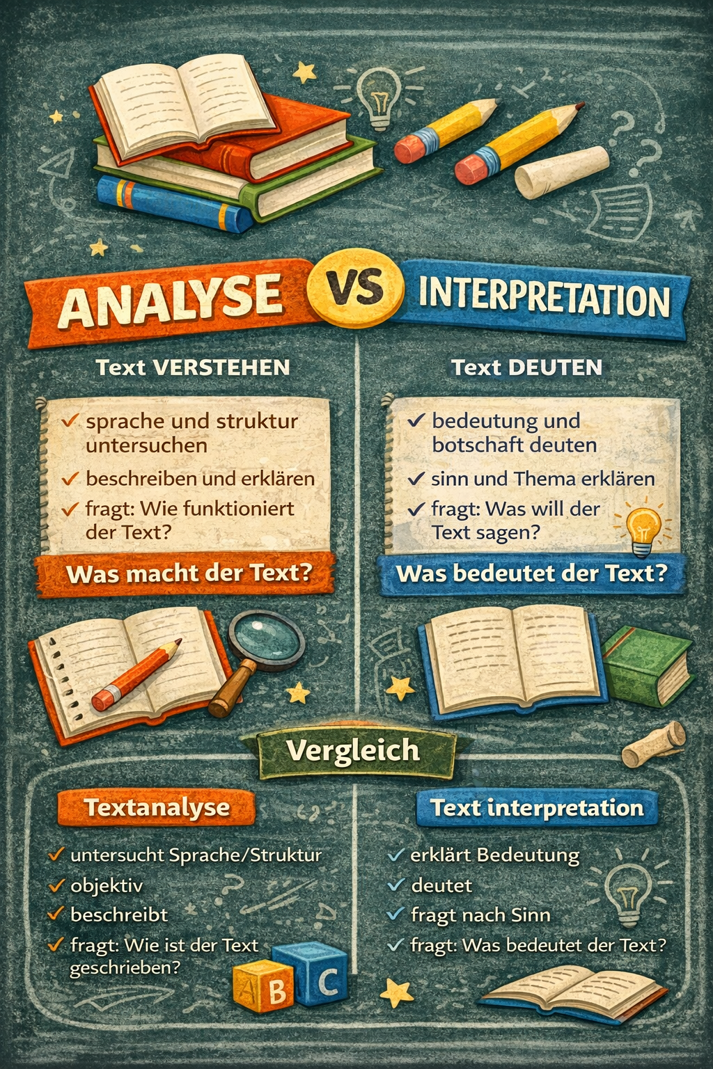 Unterschied zwischen Textanalyse und Textinterpretation