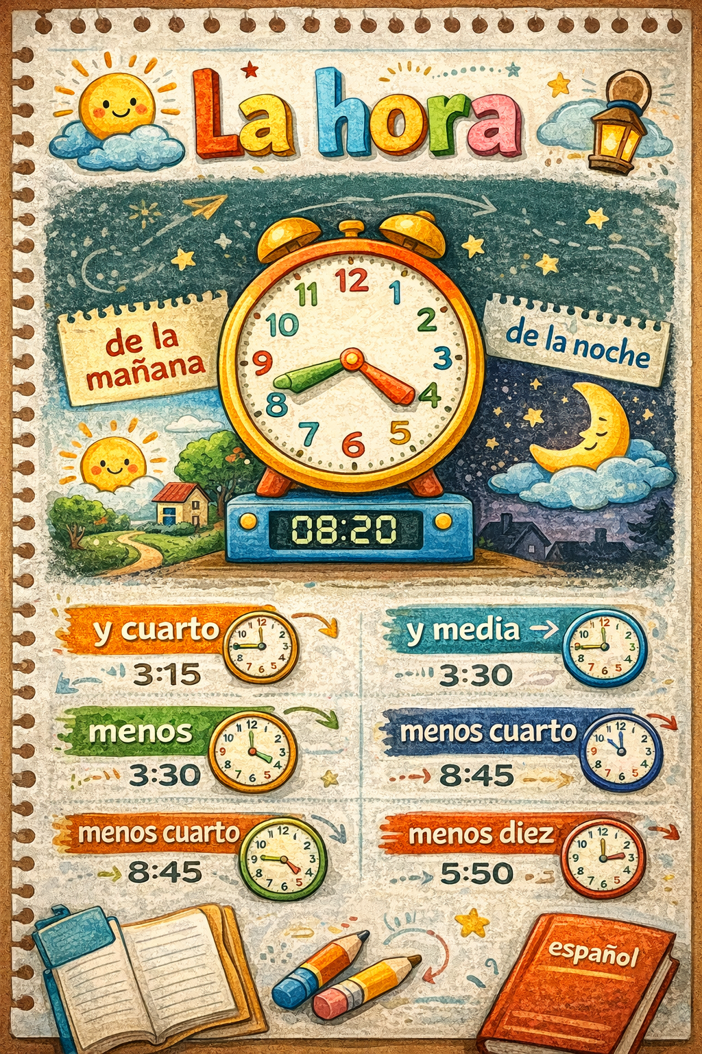 Die Uhrzeiten auf Spanisch (La hora)