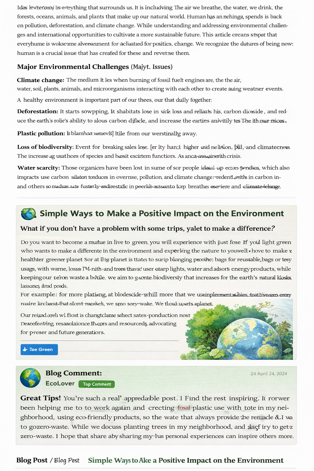 English Matura „The Environment“